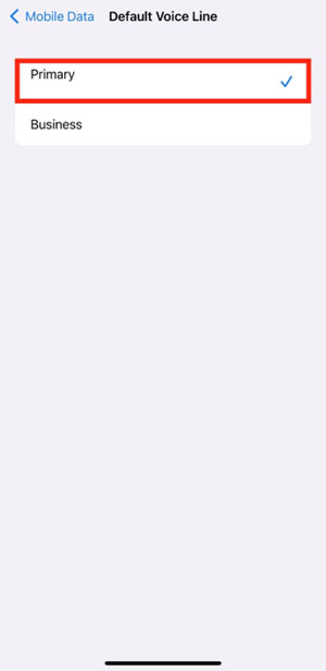 Set default line to primary