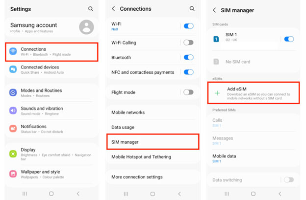Add eSIM on Android